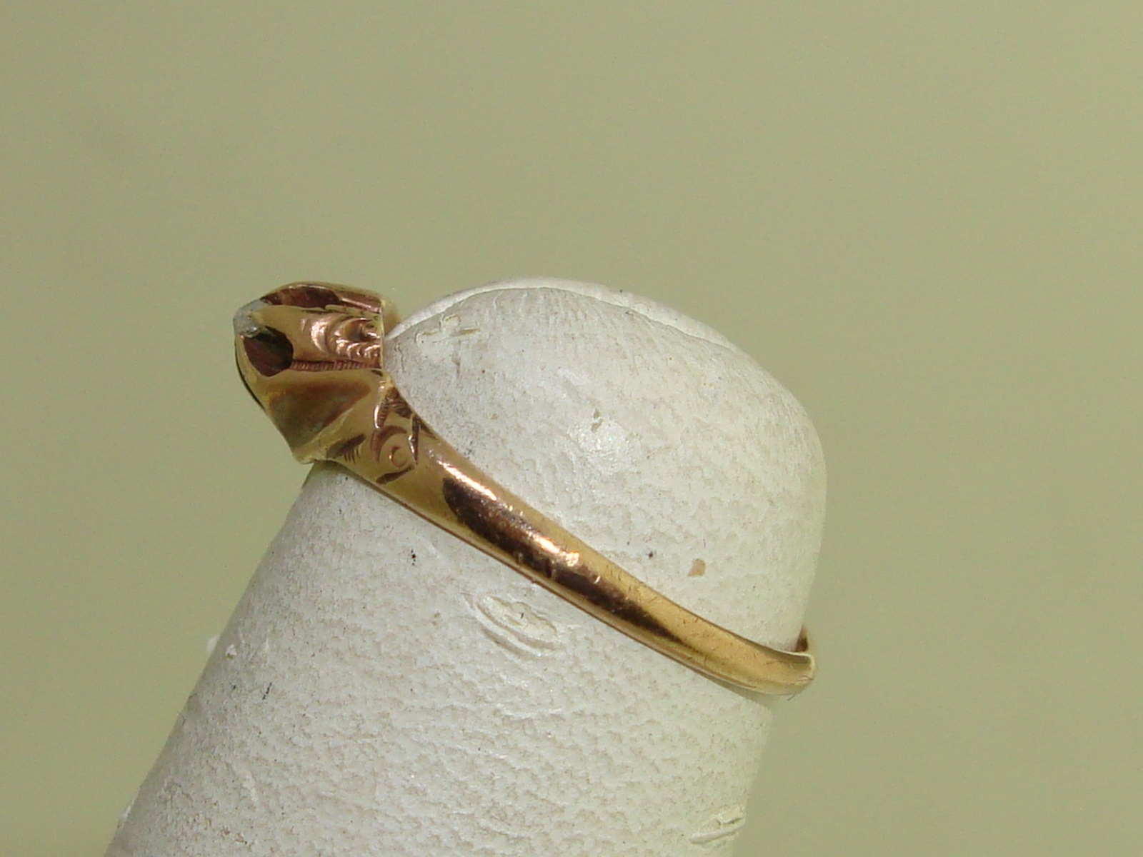 ANTIQUE ART NOUVEAU 10K ROSE GOLD ROSE CUT DIAMOND BABY RING! RARE SETTING…