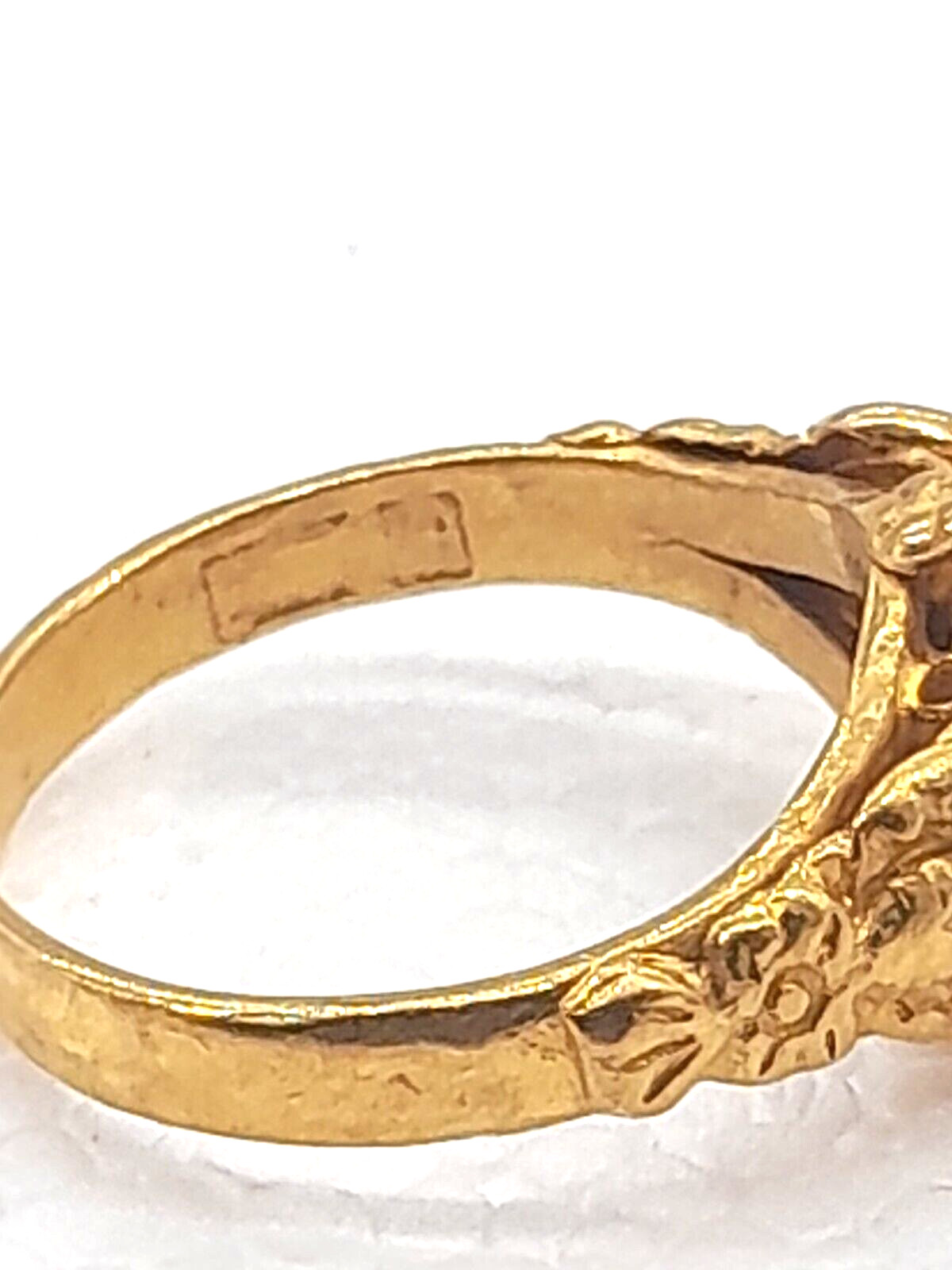 Vintage Stunning Solid 24k gold 8 mm Akoya Pearl claw bezel ring 6.4 g Size 7