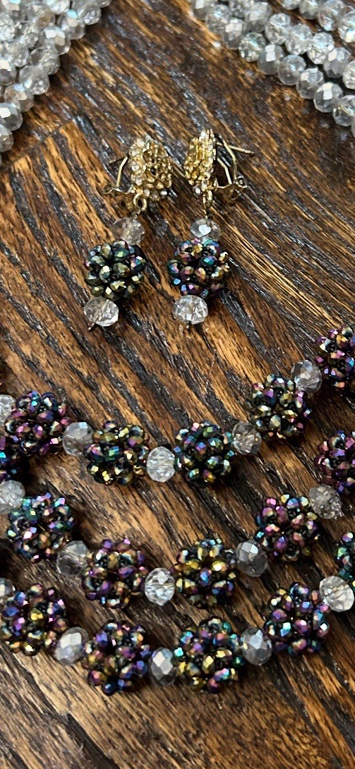Boho Jewelry, 4 Pieces Beautiful Multicolored Sparkling Beads- 17″ Long