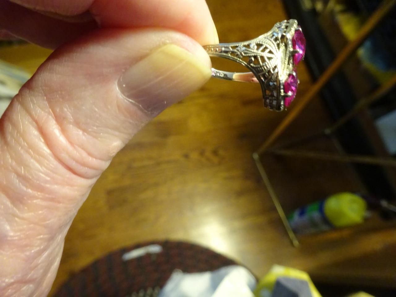 TITANIC C1900 10k Gold Gemstone Filigree Ring RARE Maltese Cross OSTBY BARTON