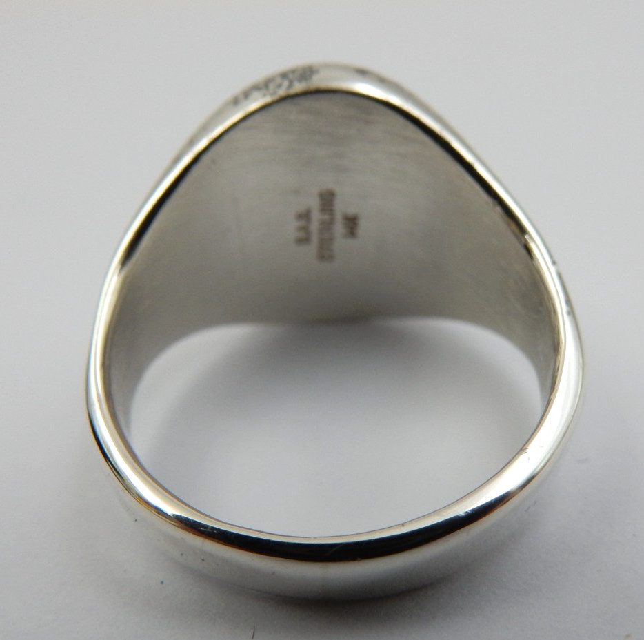 VINTAGE STERLING SILVER 14K GOLD SIGNET RING – “S” MONOGRAM, SIZE 9.5, 12 GRAMS