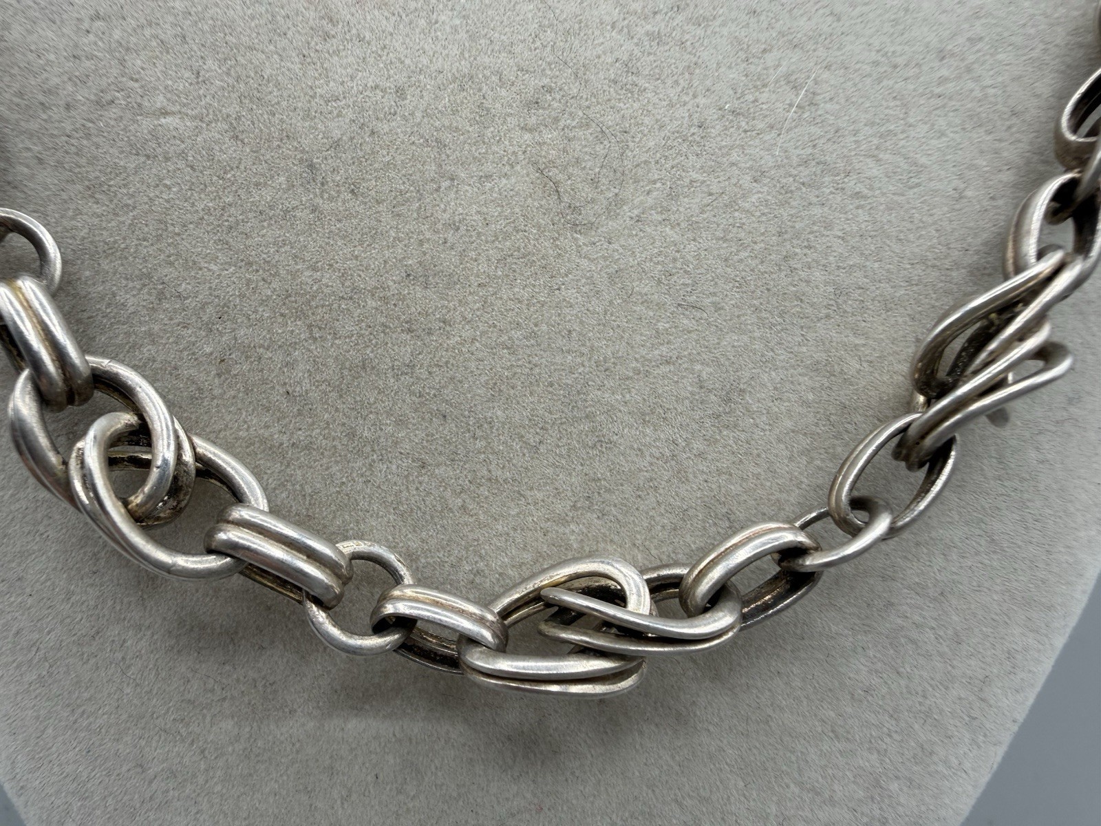 Vintage 1940s 835 Silver Chain Link Necklace