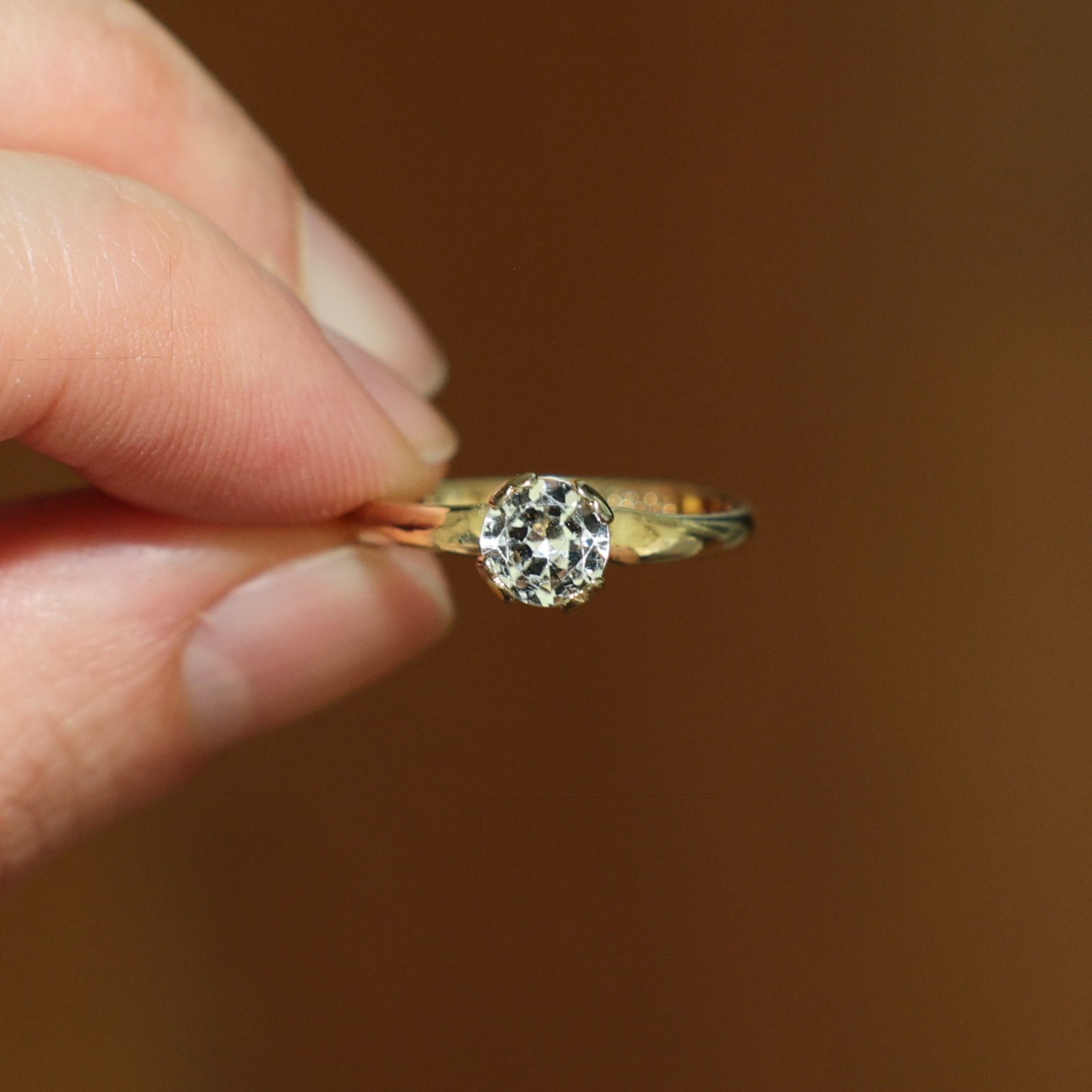 Gorgeous 14K GE Gold Plated Round Cut Solitaire CZ Engagement Ring ~ Size 8 🔥