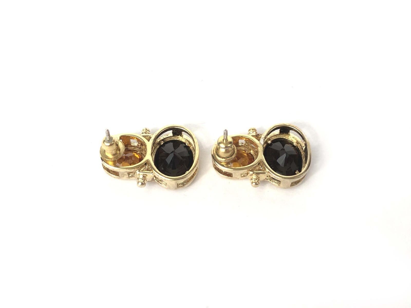 Colorful Sterling Silver 925 Gold Plate Earrings 1.75″ Pre-Owned Fine Jewelry