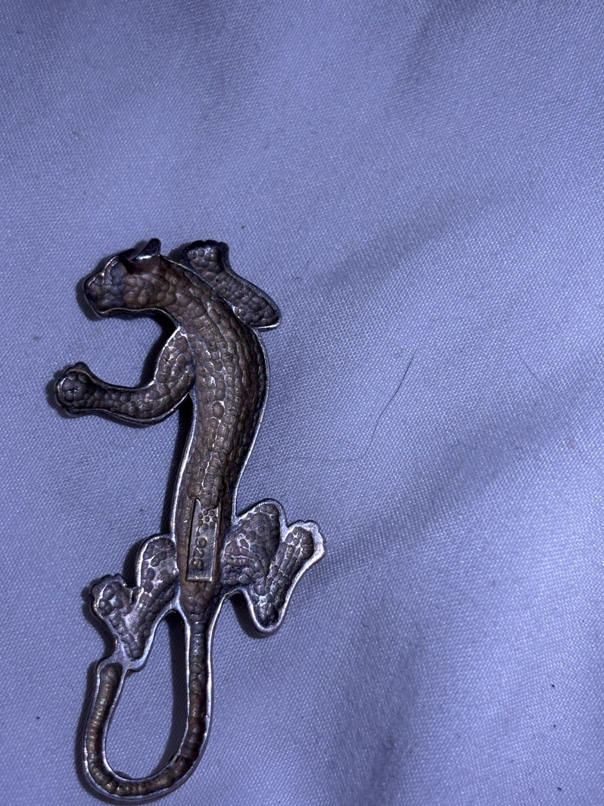 Vintage Signed Sterling Silver 925 Beaded Panther Leopard Big Cat Brooch