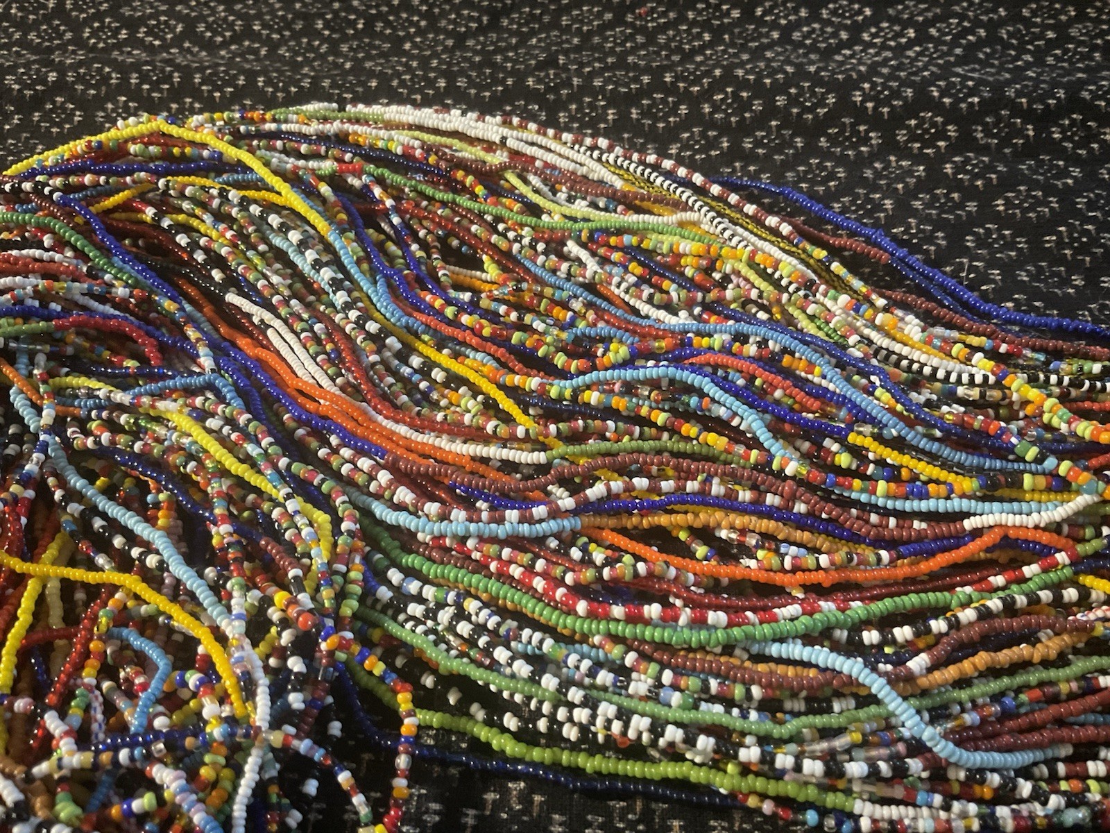 Antique Seed Bead Bunch Necklace .50 Strands