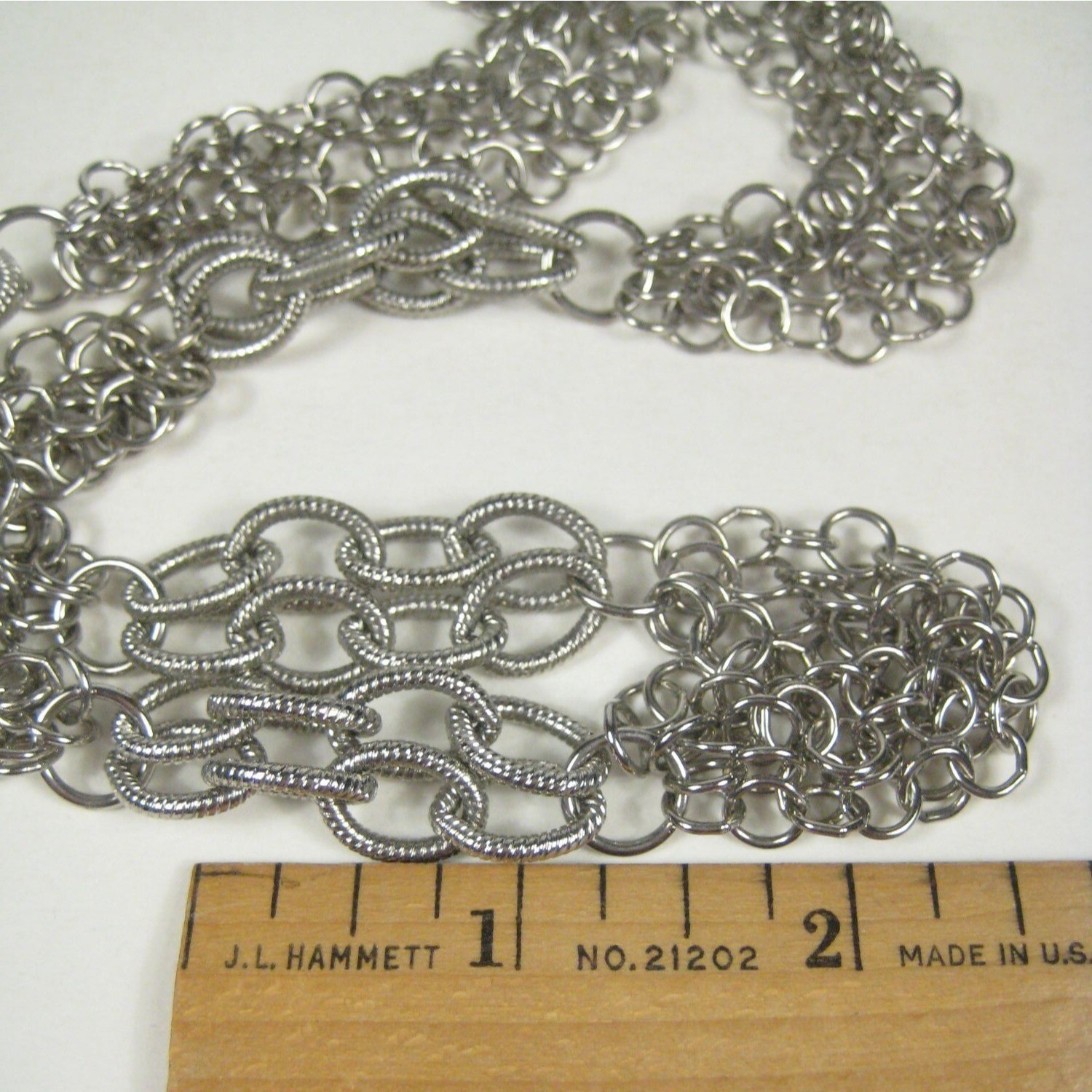 Silvertone Chain Necklace 25 In Multi Strand Statement Box Vintage 60s 70s