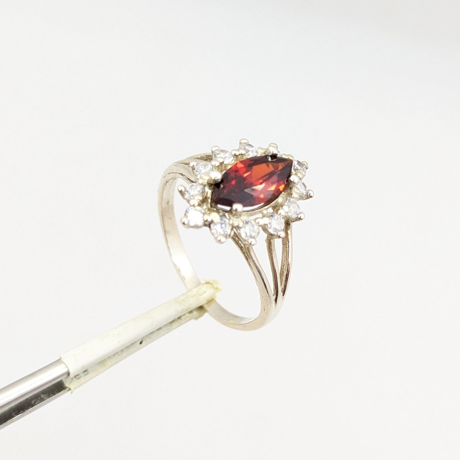 Vintage Luxury RING Silver 925 with Big Bright Stone -size: 7.5US (17.5mm) | #4