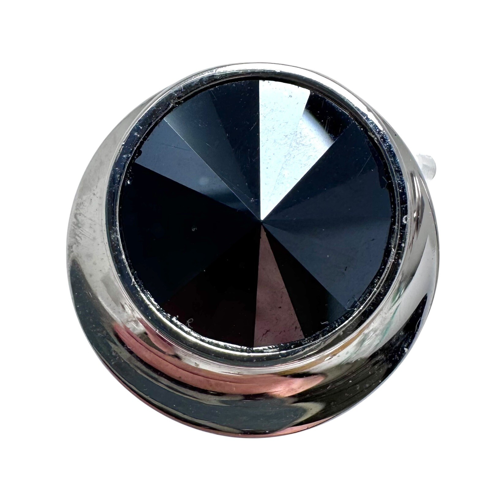 Vintage Sarah Coventry Silver Tone Faux Hematite Rivoli Necklace Clip Earrings
