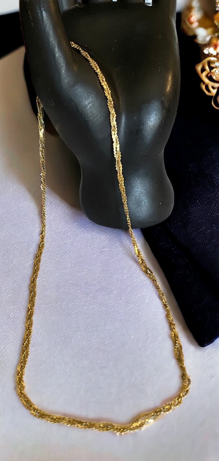 Vintage 14K Solid Italian Gold 17.75” 3mm Braided Necklace 6.4 grams!