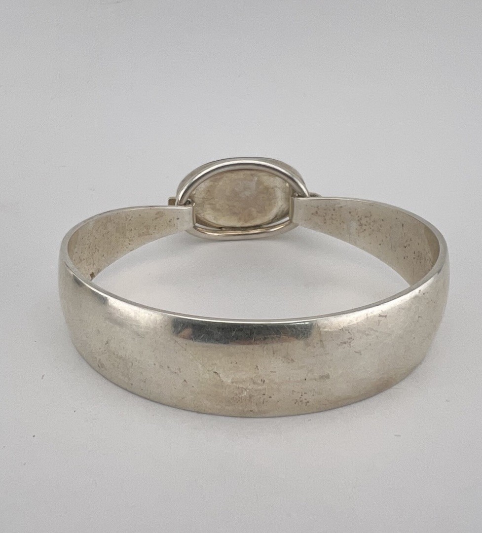 Vintage N.E. FROM Denmark Modernist Sterling Silver 925S Tiger’s Eye Bracelet