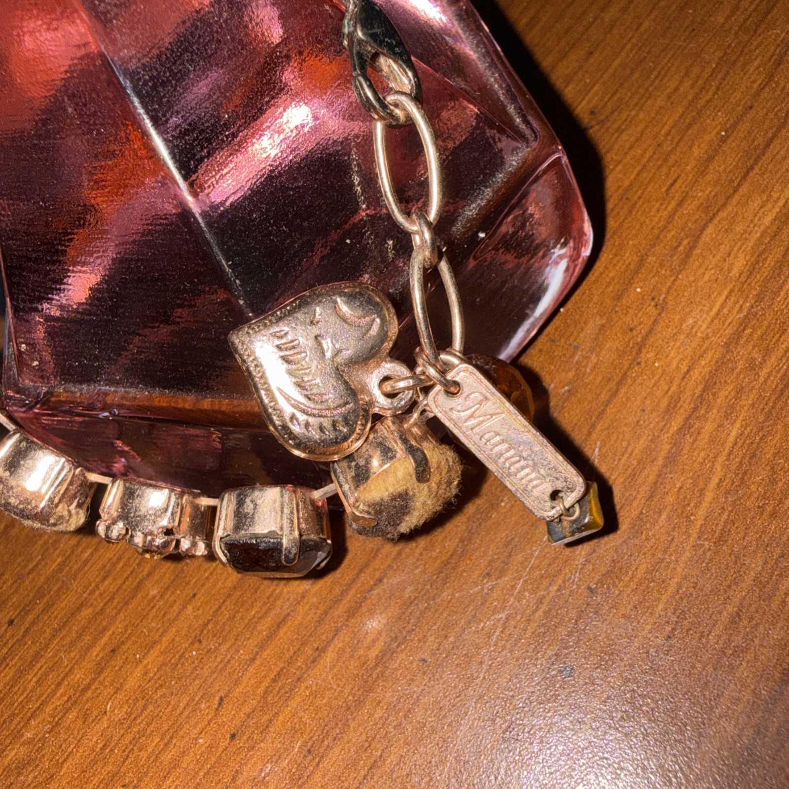 Vintage Amber Mariana Crystal Bracelet With Animal Prints
