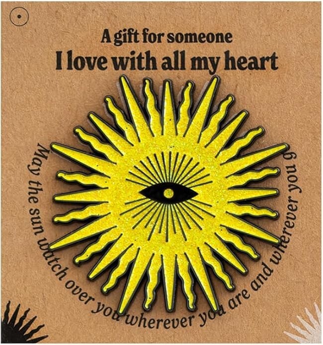 Large Sun Enamel Pin – Valentine Gift for Loved One, I Love You Sun Pin