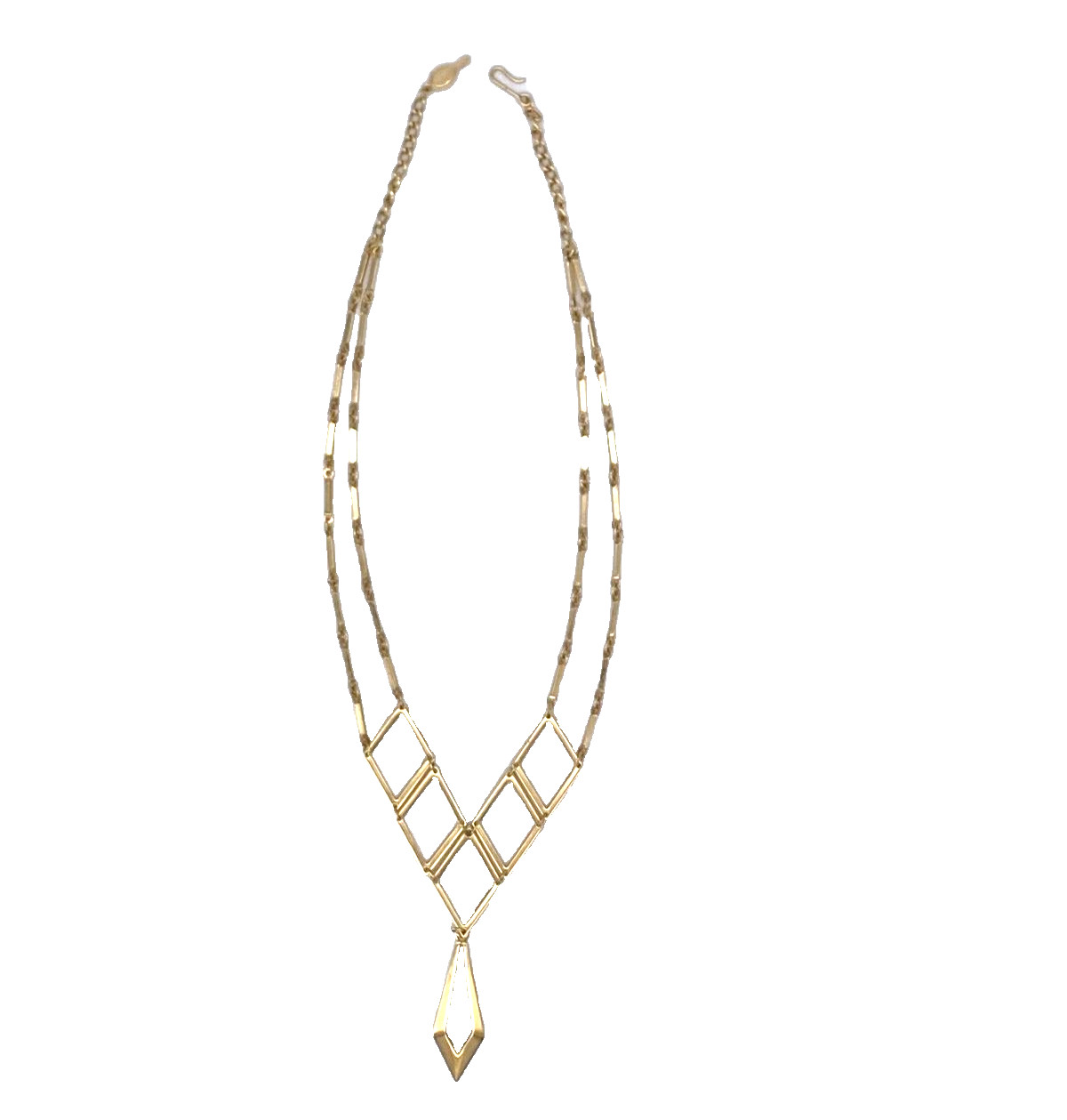 Sarah Coventry Multi-Chain Gold Tone Pendant Necklace 17″ Vintage Signed