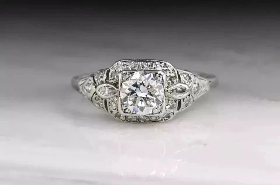 2.35Ct Art Deco Style Lab Created Diamond Anniversary 14k White Gold Finish Ring