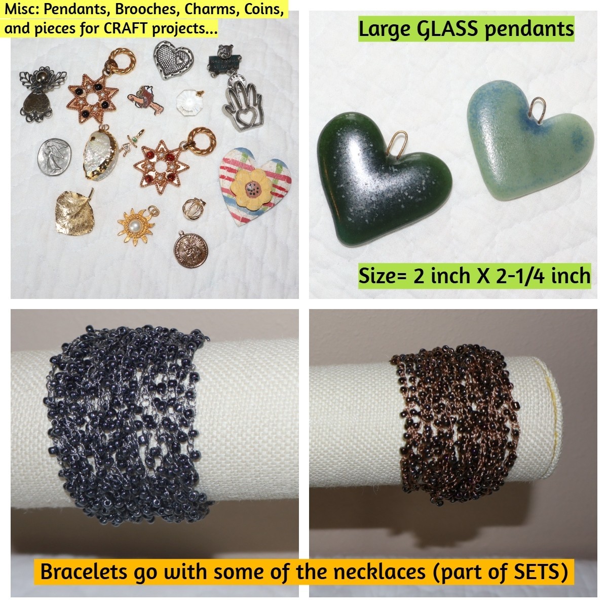 Variety Jewelry 30+ piece Lot, 3+ Lbs, all wearable plus extra pieces for crafts