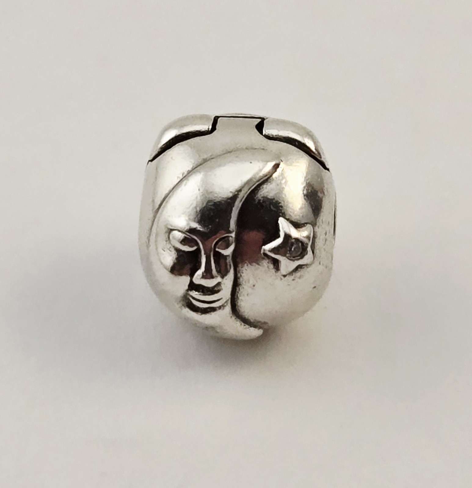 Authentic Pandora Sterling Silver Sun Moon Star Clasp Charm Bead ALE S925 3.0g