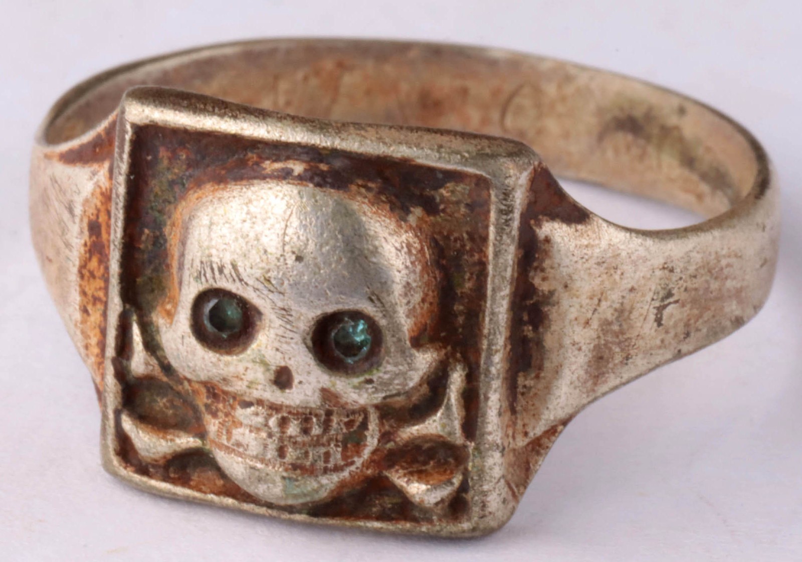 Memento mori engraving skull ring bones Remember to die signet Antique amulet