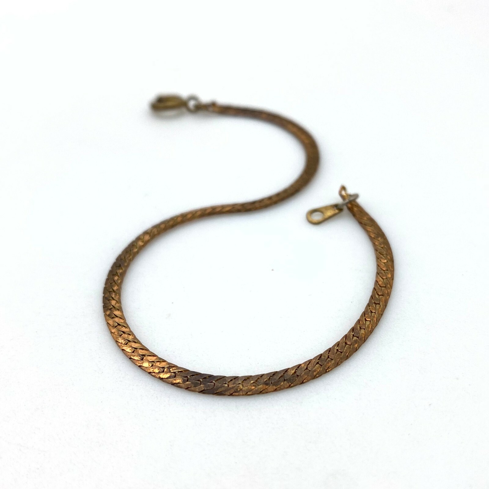 Vintage Brass Plated Snake Chain Bracelet (7 Inches) (FC43)