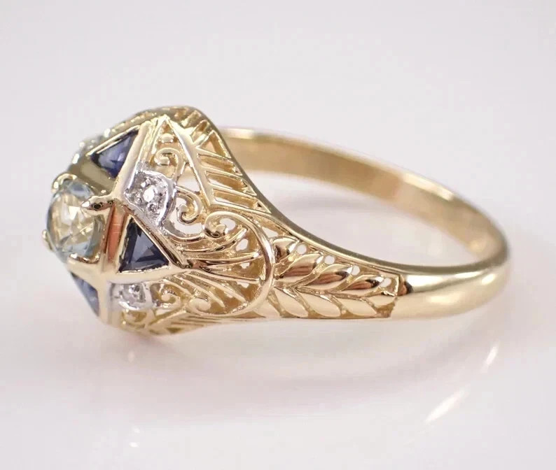 2.5Ct Art Deco Style Lab Created Diamond Engagement Anniversary 14K Gold FN Ring
