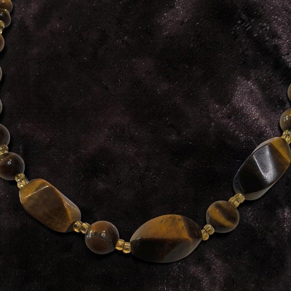 Vintage Genuine Tiger’s Eye Graduated Bead Necklace Barrel Clasp