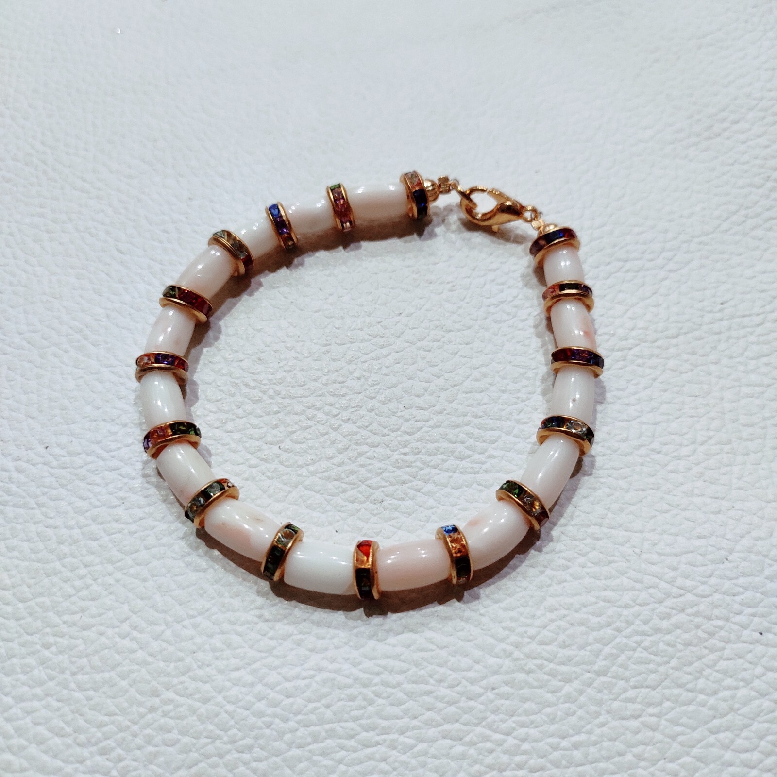 Natural Sea Coral Brass Handmade Bracelet Japanese Coral Gemstone Beads Bracelet