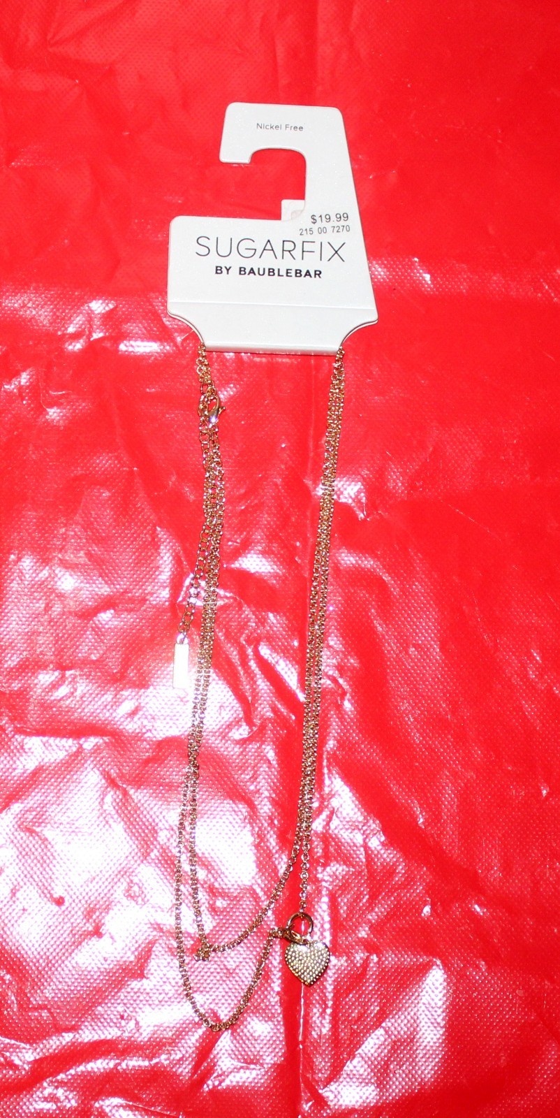 Sugarfix by Baublebar Nickel Free Necklace with Pink Heart Pendant *NEW*