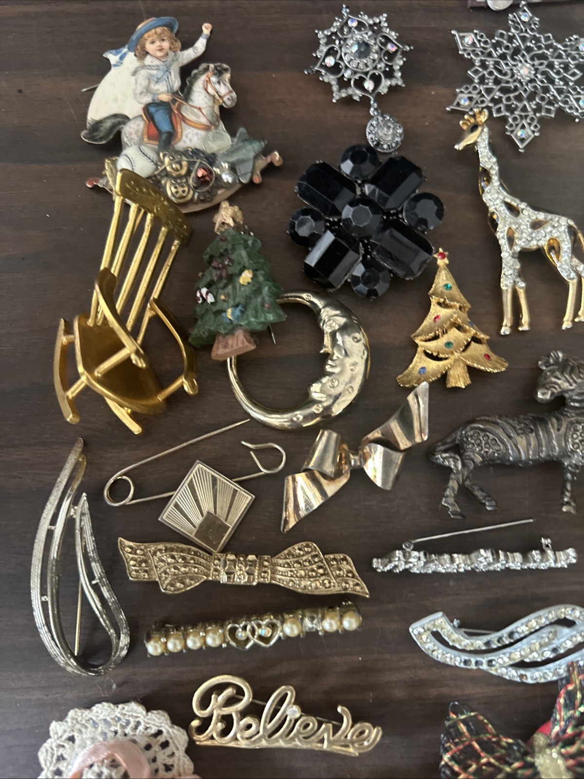 Whole Lot 50plus Vintage Brooches And Pins Number One Hairdresser Red Hat