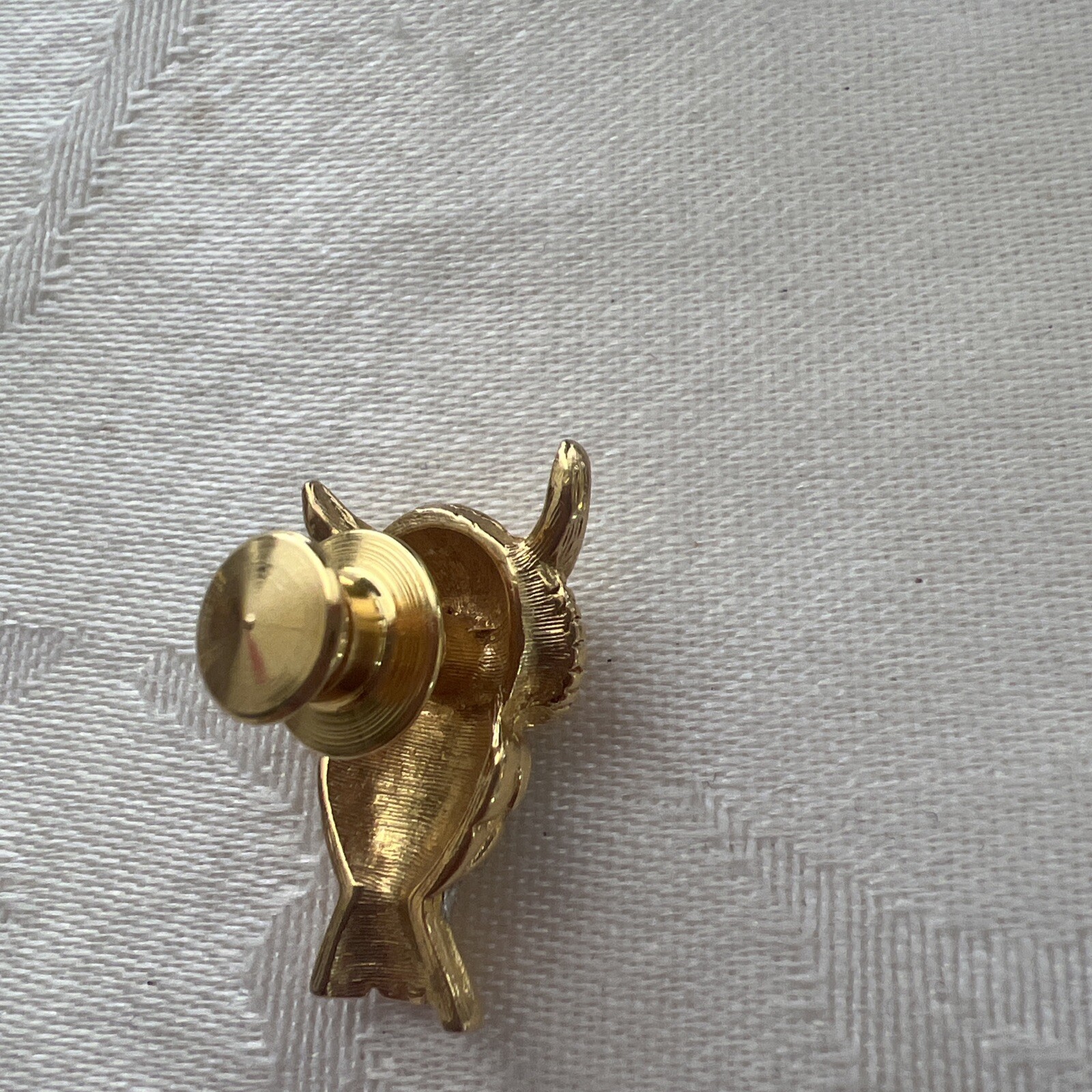Vintage Rhinestone Owl Pin Brooch