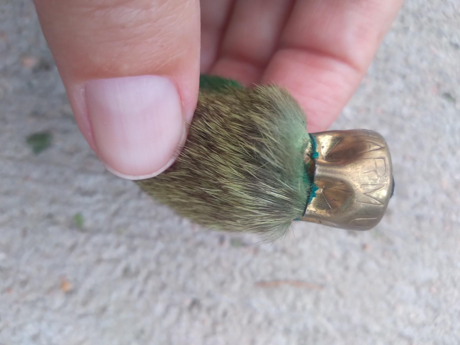 Vintage Rabbit Foot Good Luck Charm USA Green Marked CHARM USA