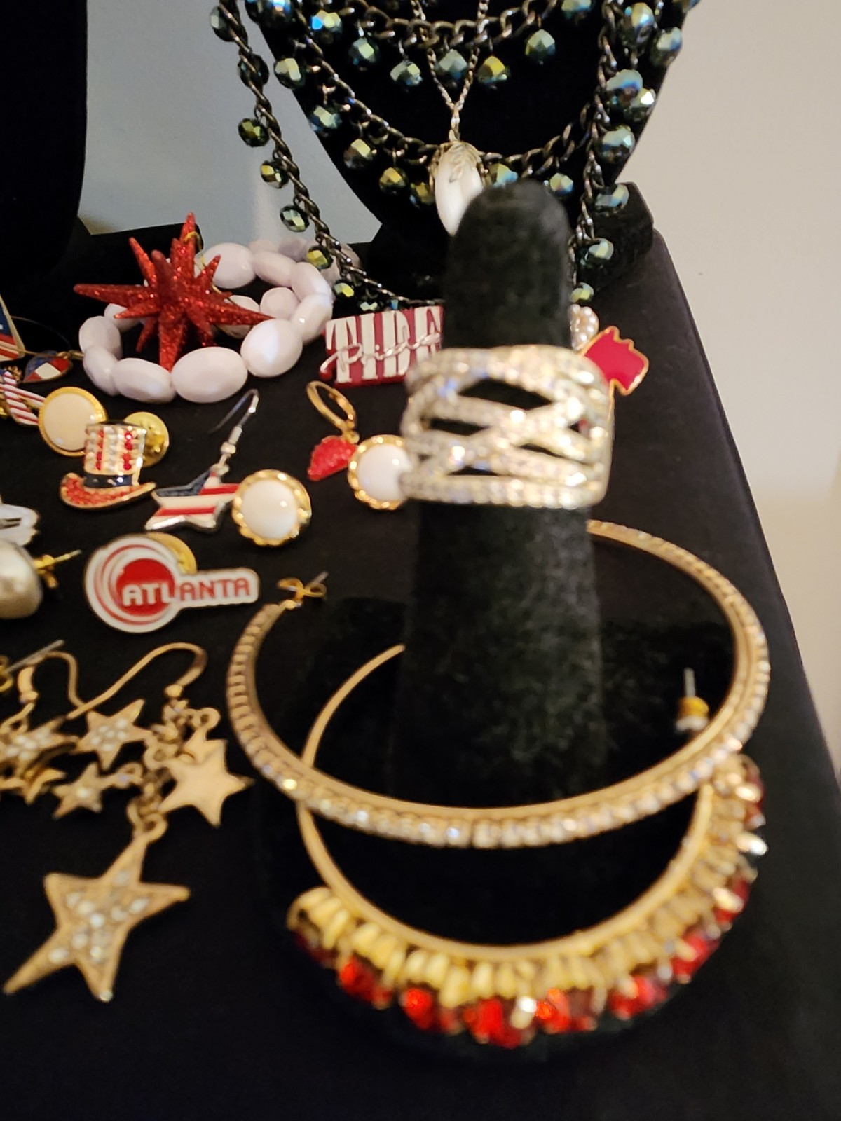 July Joy! Red White & Blue Vintage To Modern Asst Costume Jewelry Lot