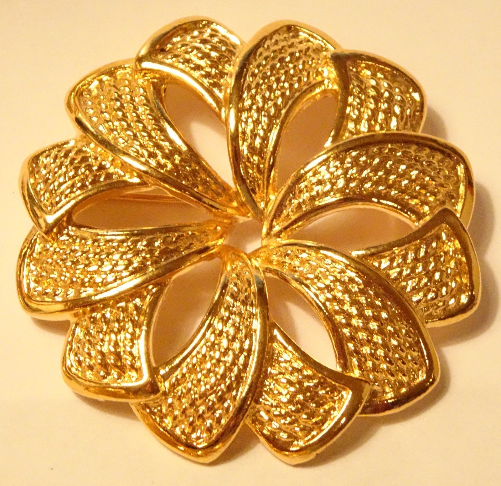 Signed Napier Brooches Pins Lot of 5 Gold Tone & White Vintage