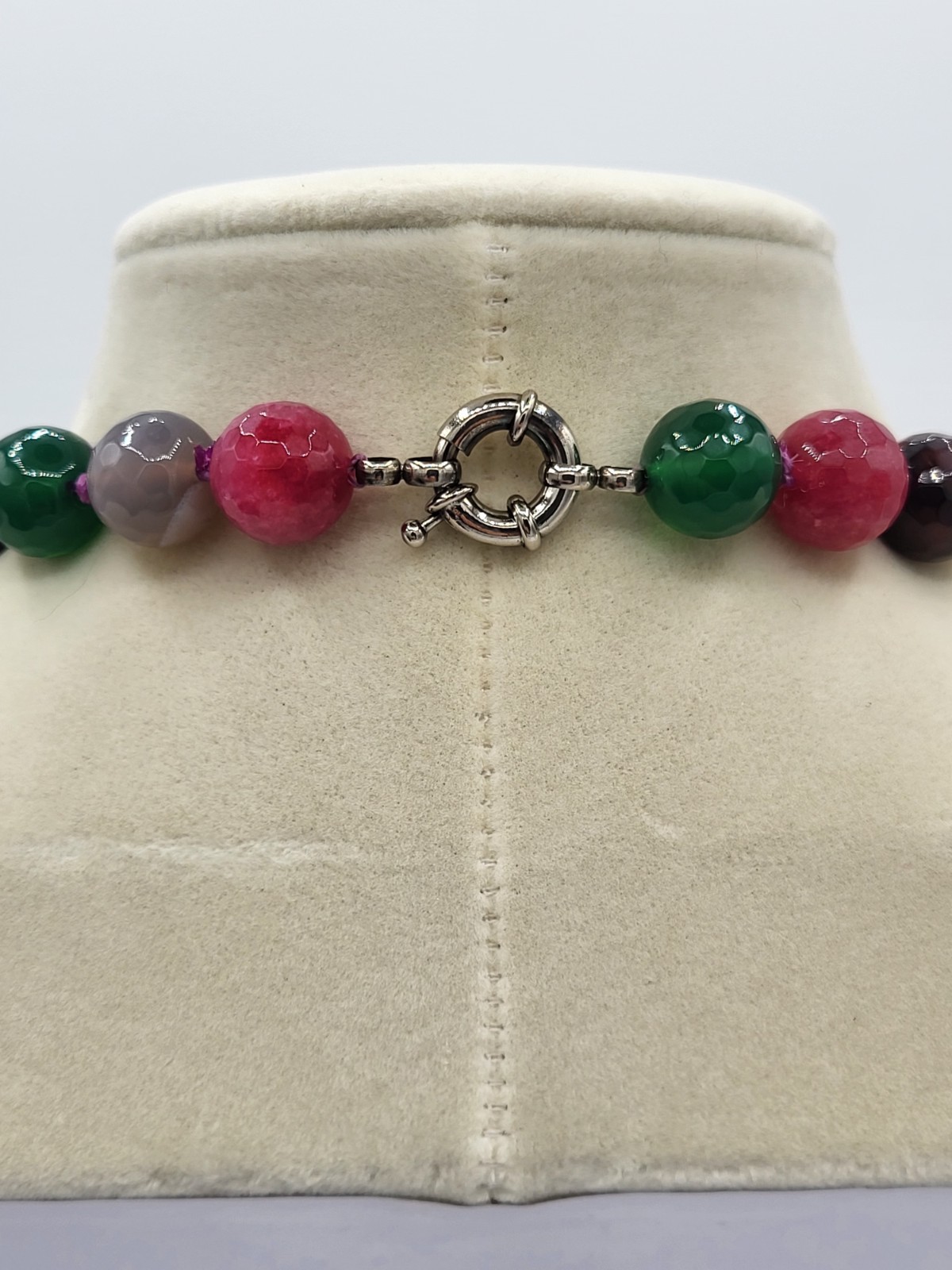 HUGE Asian Inspired Semi-Precious Stone Necklace 22″
