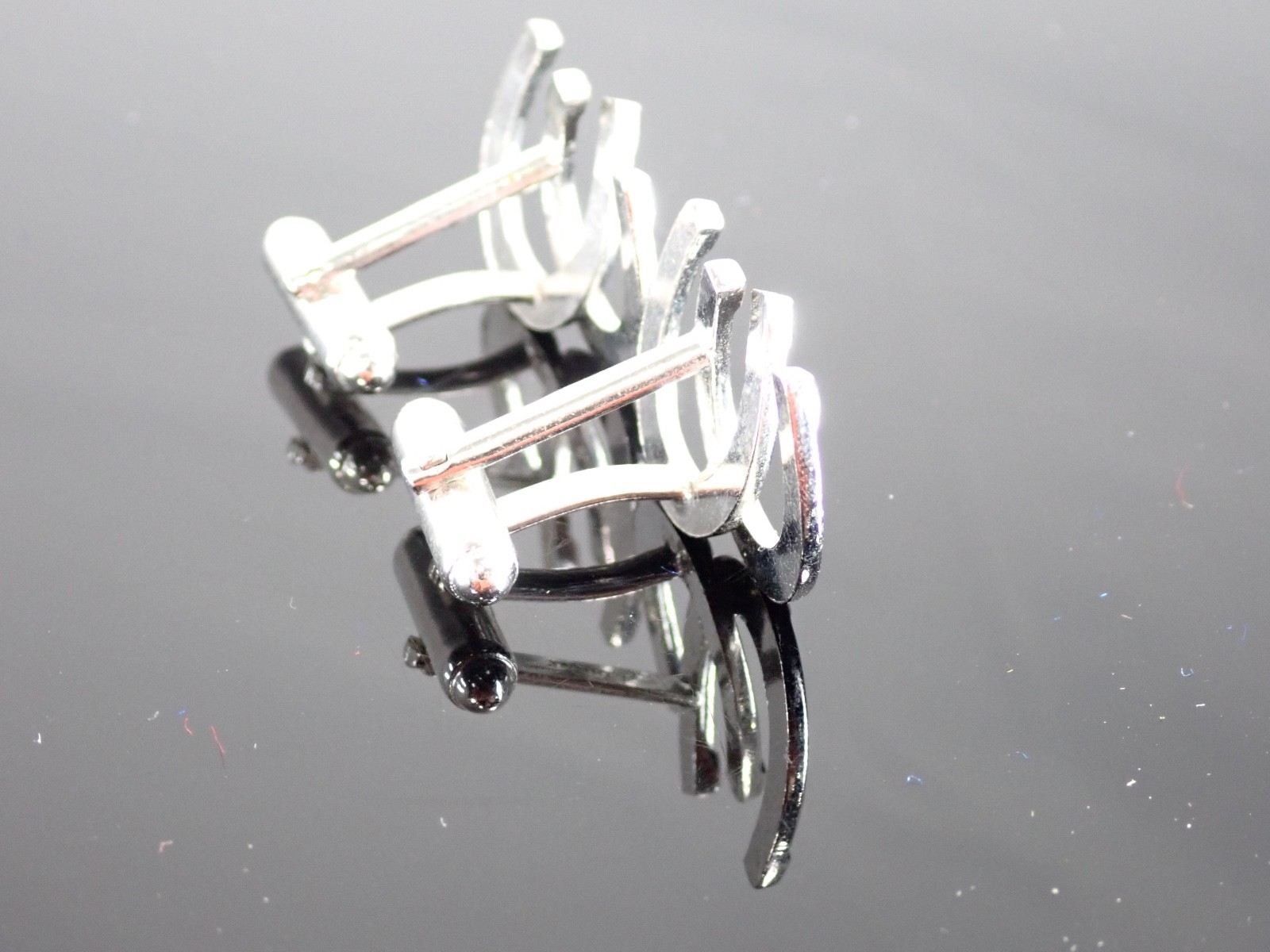 Vintage Anson Horseshoe Cufflinks PAT. Pending Silver Tone Western Lucky Charm