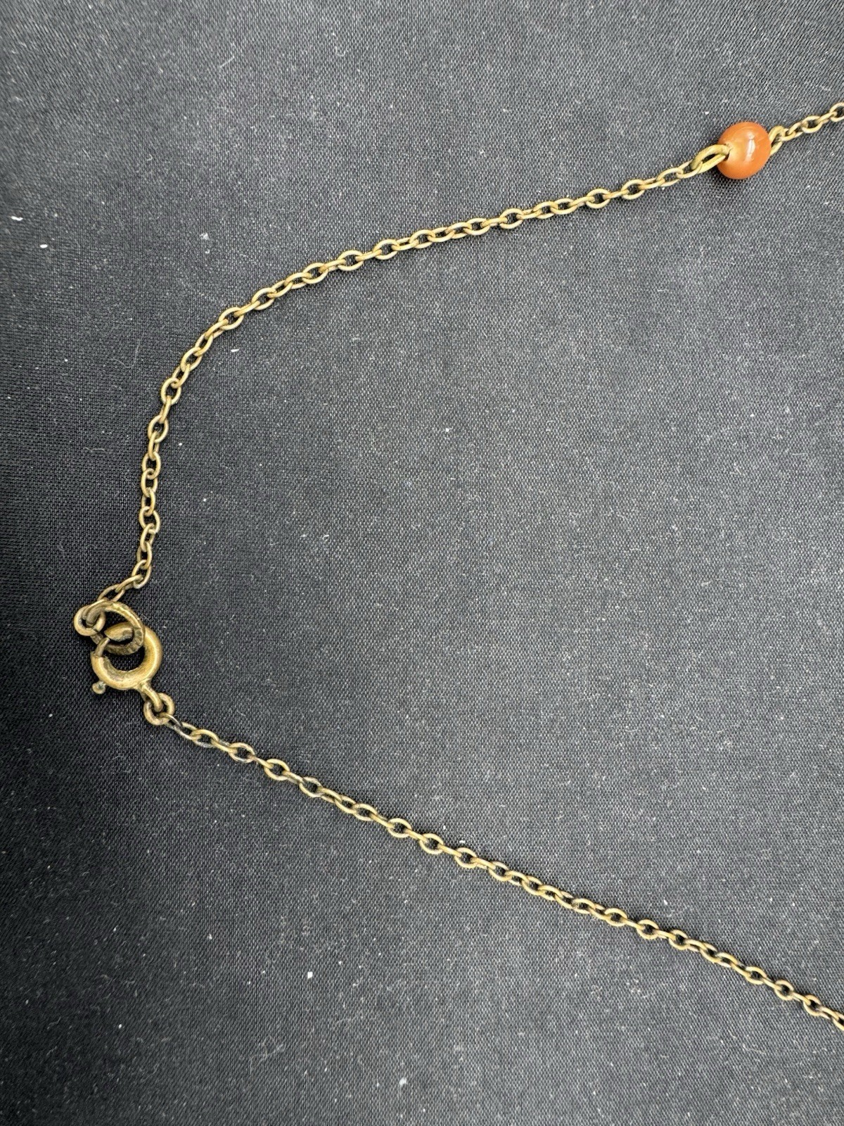 Antique Czech Brass and Glass Necklace