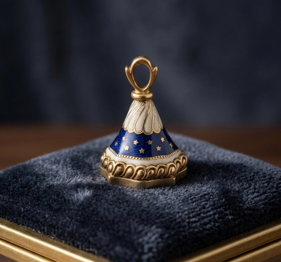 Antique Victorian 18K gold seal fob pendant “Even all others do, I will not”