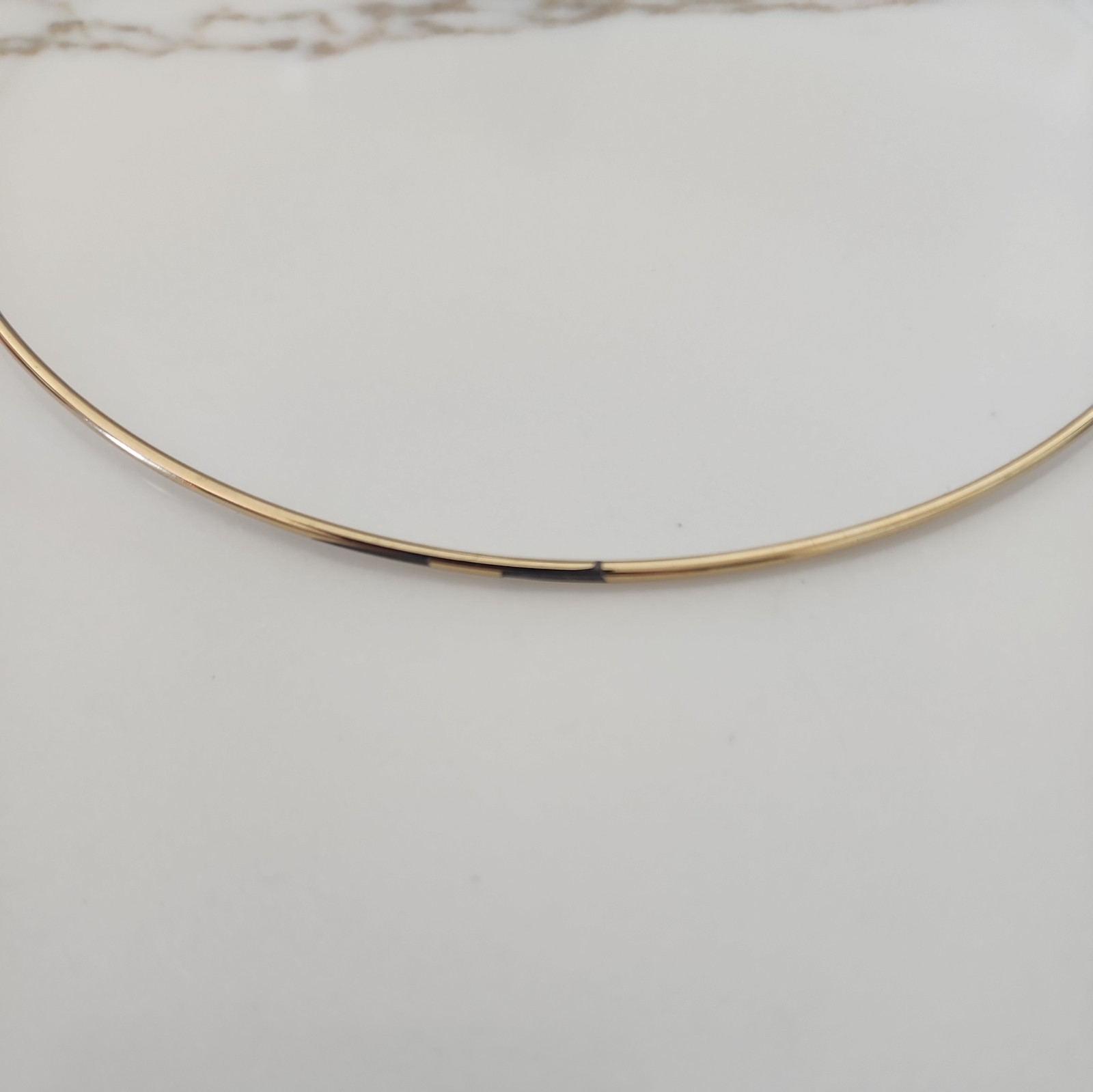 Vintage Round Wire Metal Hook On Necklace Gold Tone Charm Enhancer Choker