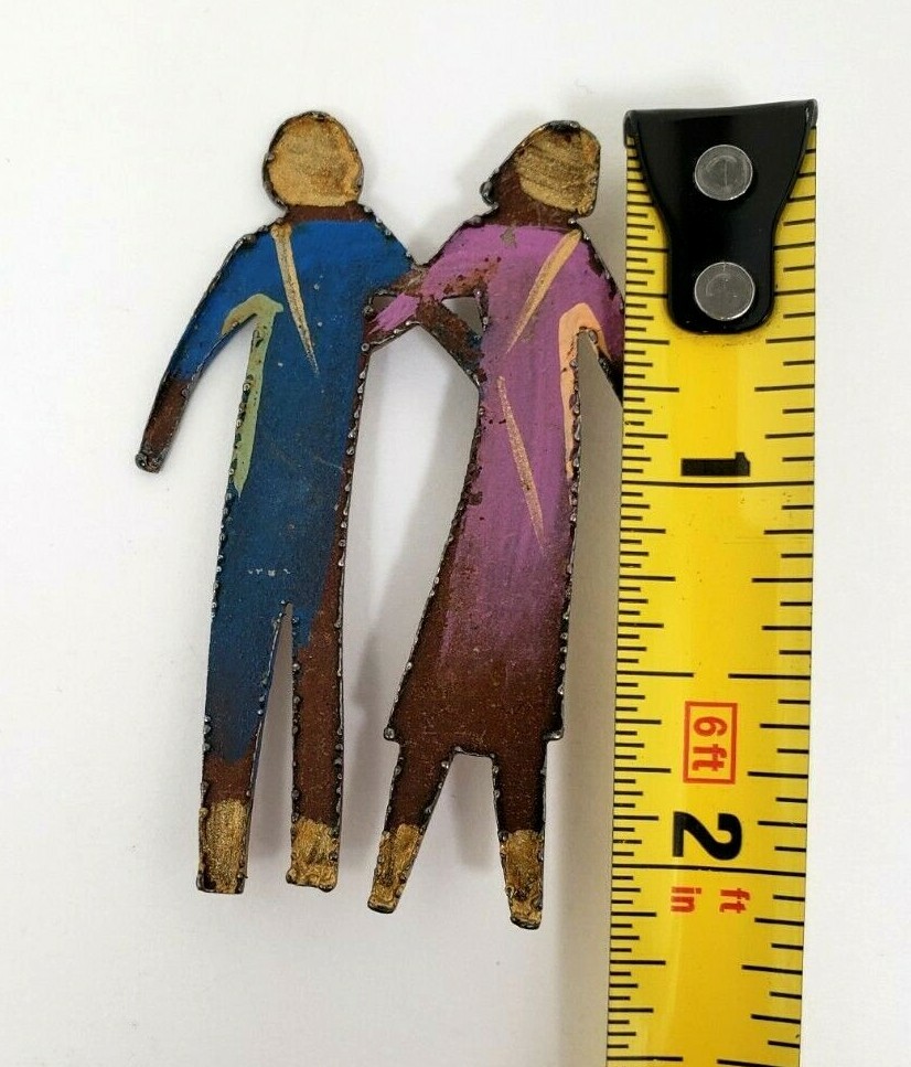 Vintage Pin Brooch – People Couple Painted Adults