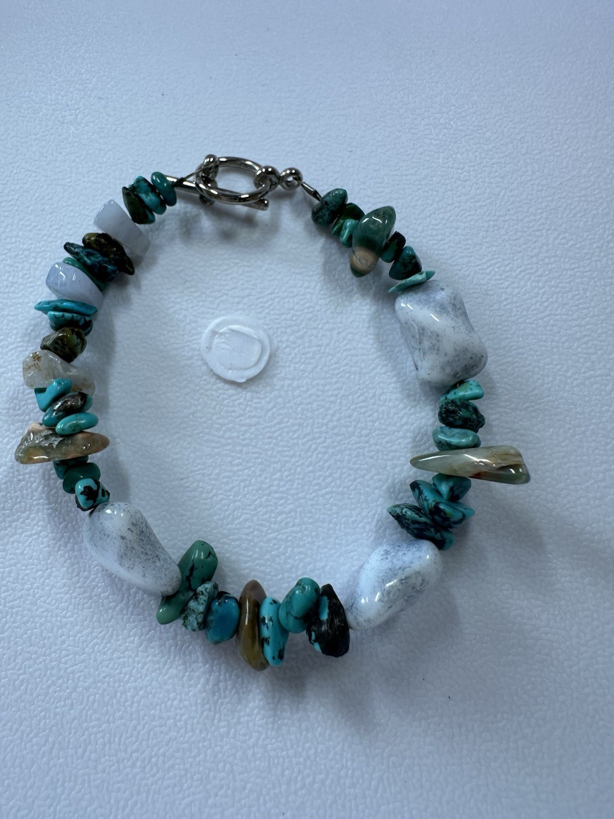 Natural Stone Bracelet. Multiple Stone Types Including Turquoise Size 6.5”
