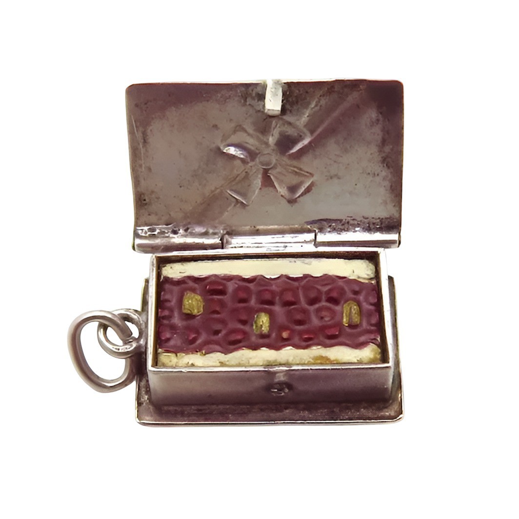Vintage Sterling Silver Sweets for the Sweet Box of Chocolates Charm 1940s-1950s