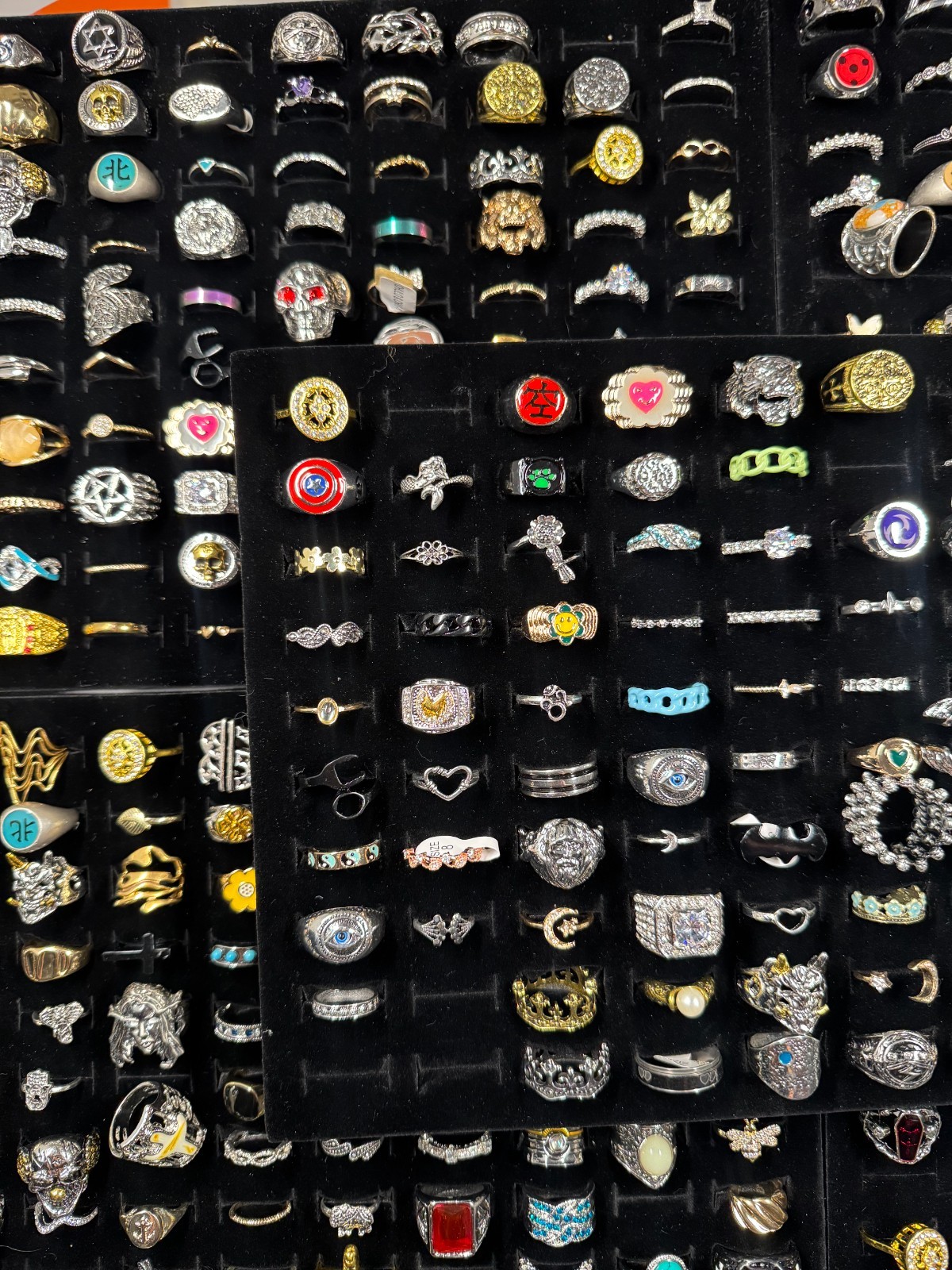 Fun & Vintage Costume Jewelry Lot 25 Rings Assorted Styles and Sizes