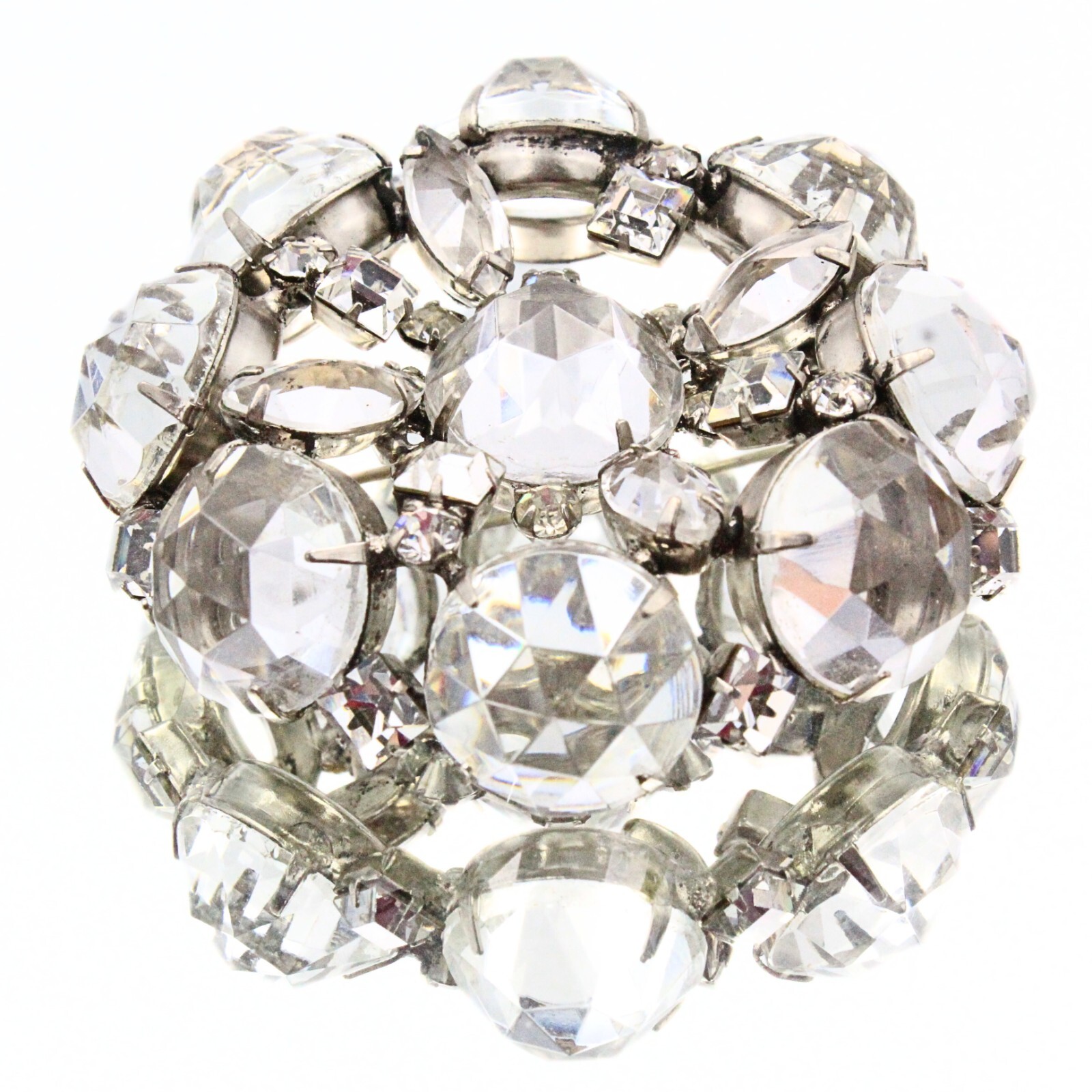 Breathtaking Schreiner NY Clear Glass Crystals Fancy Brooch