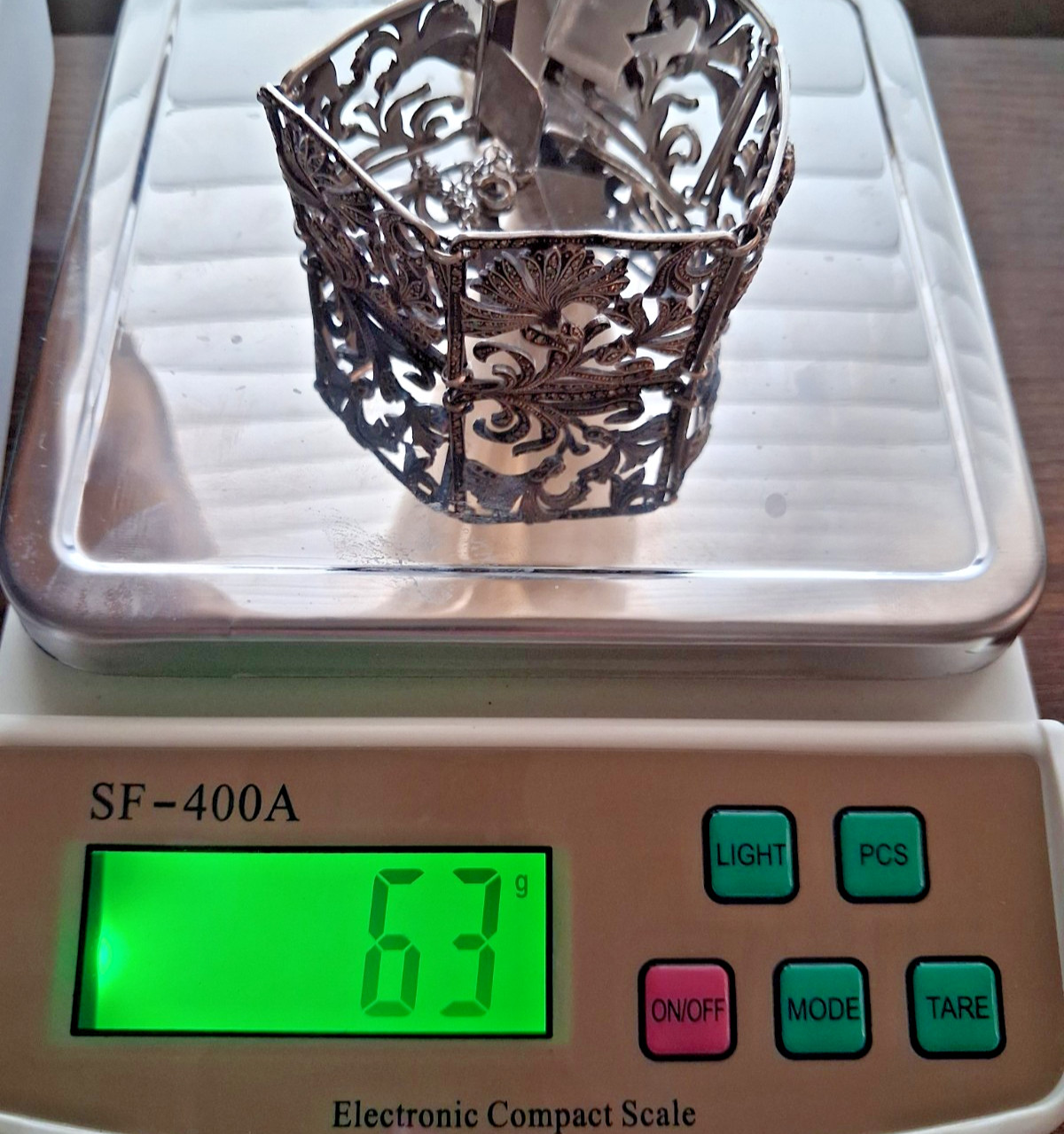 Vintage Italy 925 Sterling Silver Marcasite Wide Panel Bracelet Heavy 63g Ornate