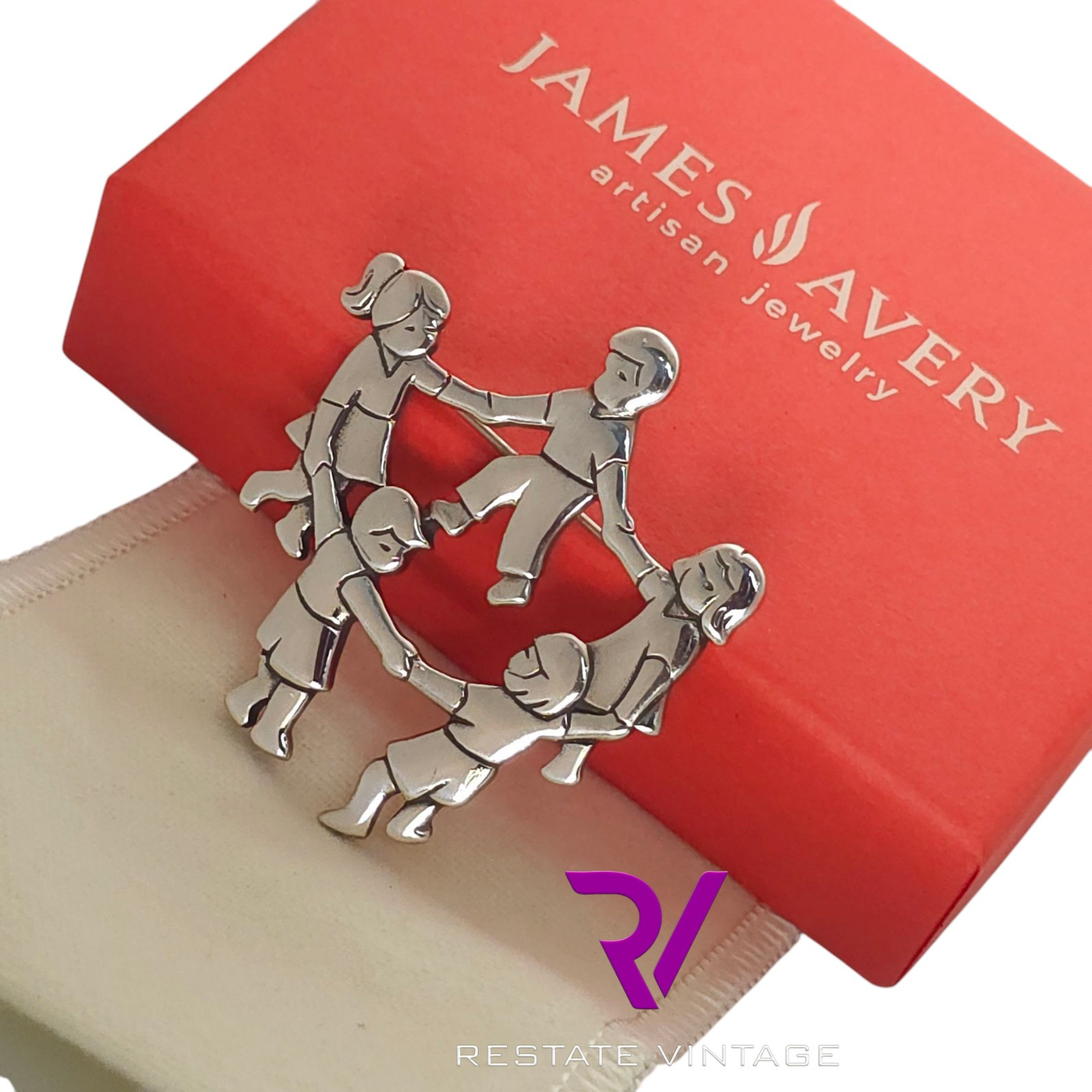 NMint James Avery Sterling Brooch “Ring Around the Rosie” Brooch Jewelry Child