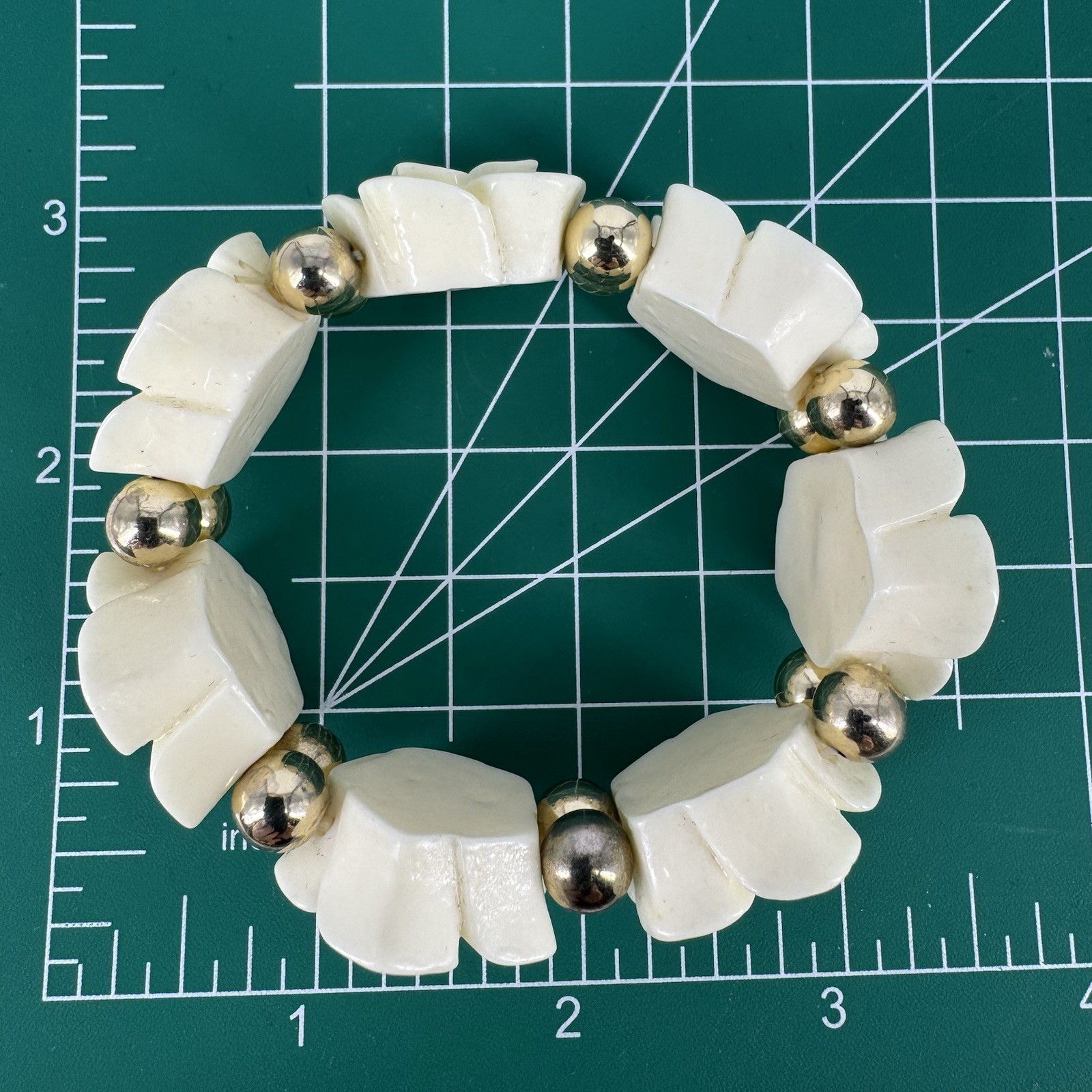 Charming Charlie 3 Pc Floral Rose Necklace Bracelet Set Pink Cream Rhinestone