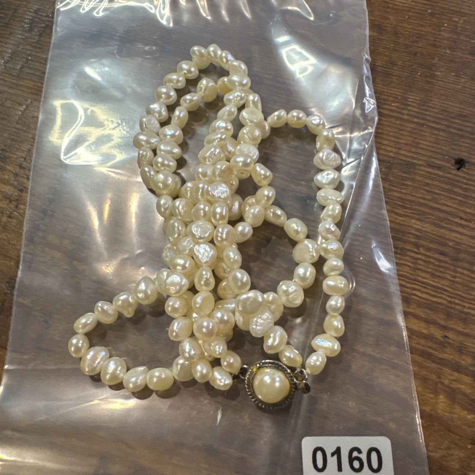 Vintage Double Strand Baroque Pearl choker 15”