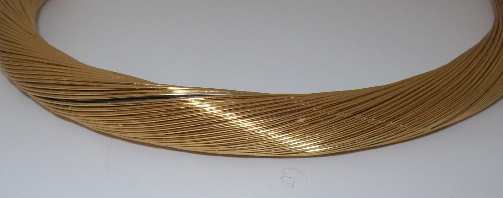Vintage GoldTone Wire Chunky Heavy Choker Retro Statement Necklace 1990s Y2K