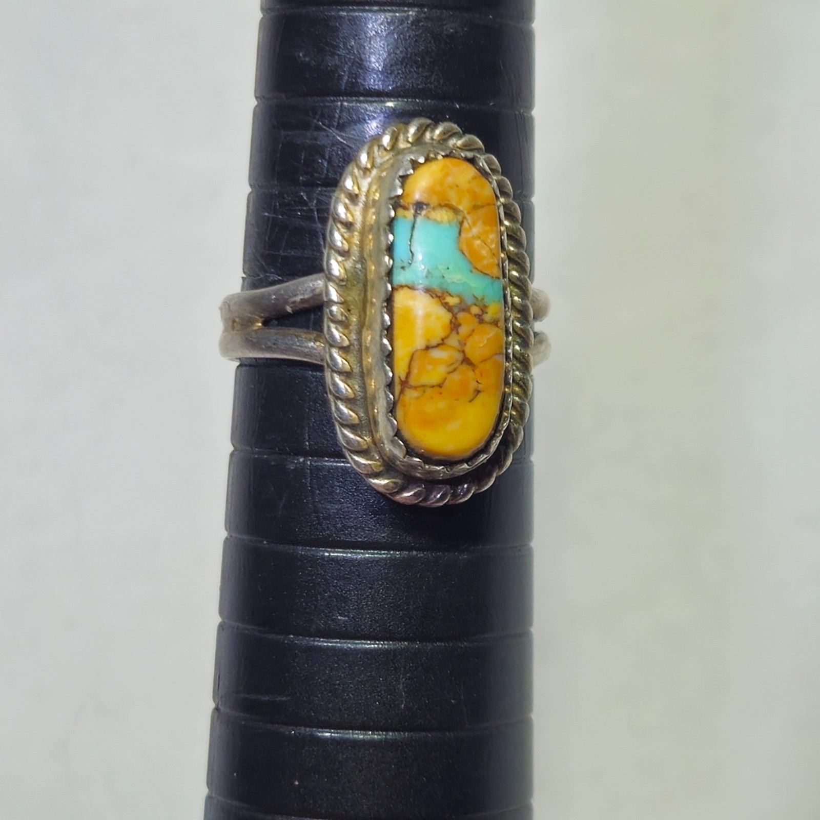 Vtg 6 Pc Assorted Sterling Silver Turquoise Inlay Ring Lot Jewelry Mixed Sz 30g