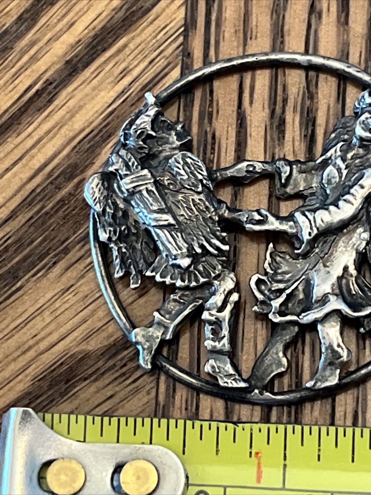 Vintage Cherub & Angel Dancing Artist Signed Sterling Neo Renaissance Pendant