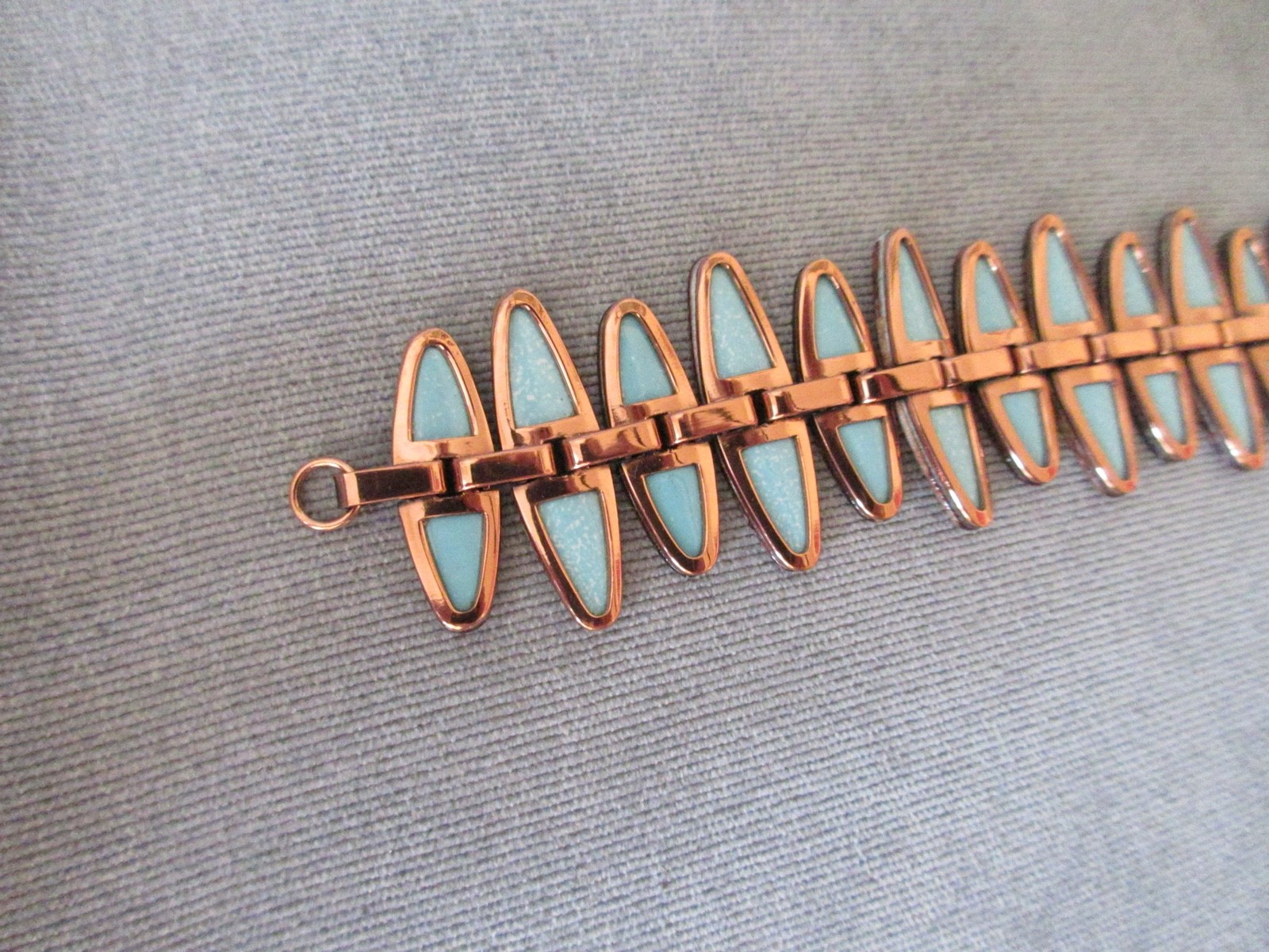 New / Old Stock – vintage signed MATISSE copper & blue enamel bracelet with tag